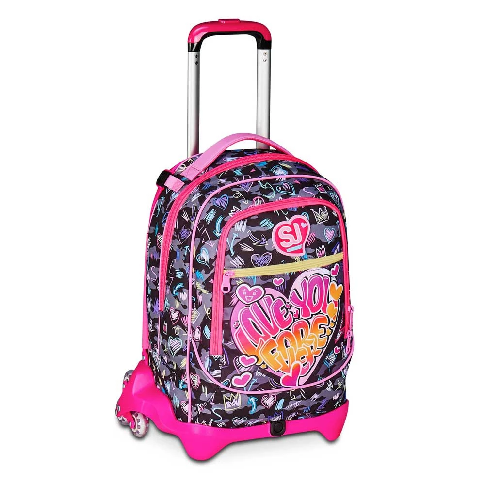 Trolley Seven Sj Gang 3 Ruote Game Led Girl Zaino Sganciabile 33lt Elementari