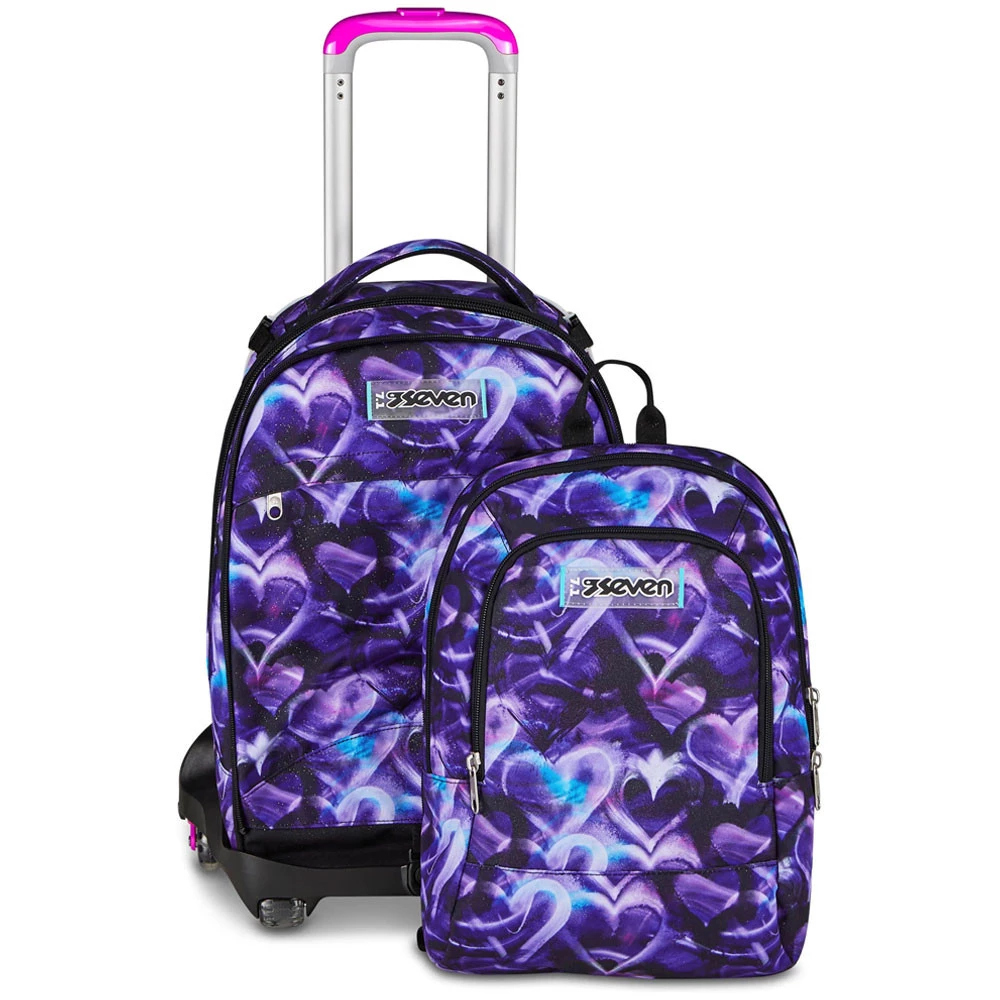 Trolley 8 Ruote Seven New Detach Lovepass Girl 43lt con Zainetto