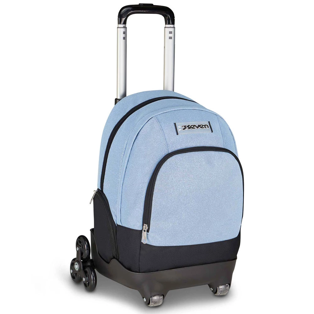 Trolley 8 Ruote Seven Comby Made of Stars Celeste con Glitter 31lt 