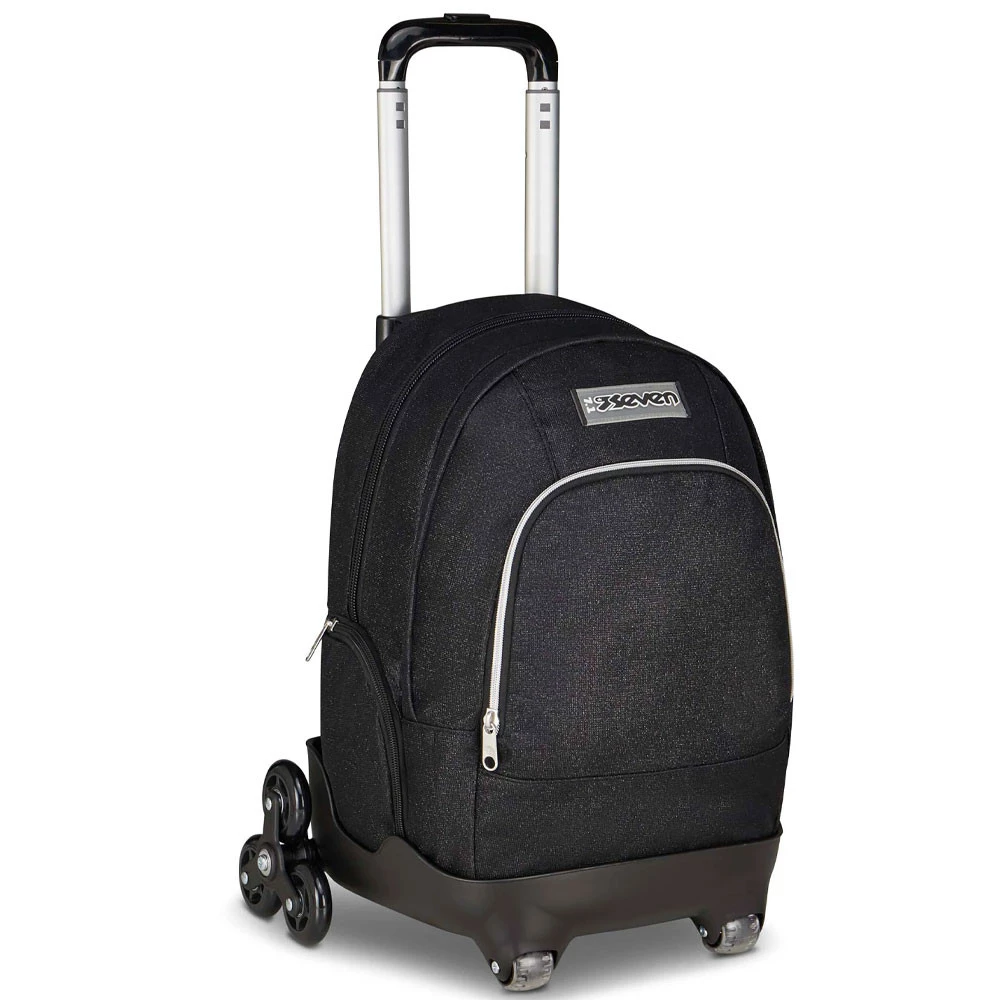 Trolley 8 Ruote Seven Comby Made of Stars Nero con Glitter 31lt