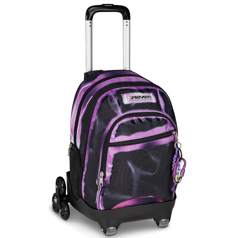 Trolley 8 Ruote Seven Comby Shadows of Color Rosa Zaino Dual Sganciabile 31lt