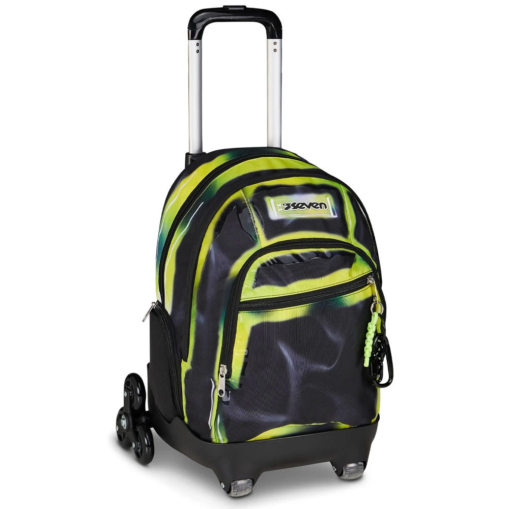Trolley 8 Ruote Seven Comby Shadows of Color Verde Zaino Dual Sganciabile 31lt