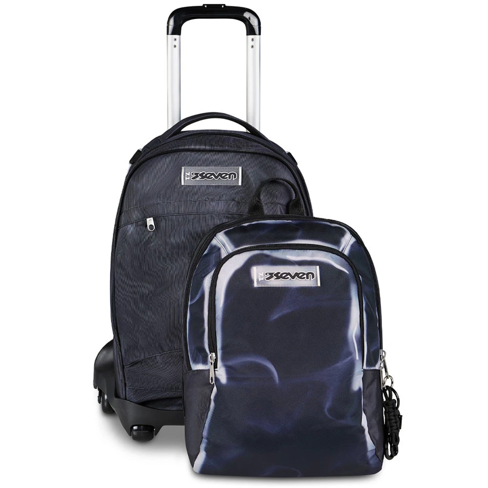 Trolley 8 Ruote Seven Detach Shadow Of Color Grigio 43lt con Zainetto