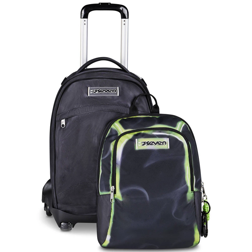 Trolley 8 Ruote Seven Detach Shadow Of Color Verde 43lt con Zainetto