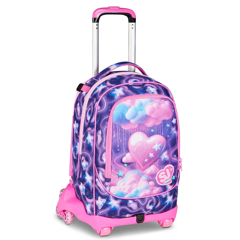 Trolley 8 Ruote Seven Sj Gang Fluffy Pink Girl Zaino 34lt