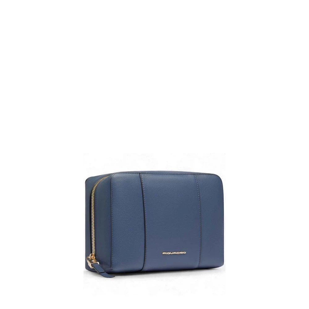 Trousse Porta Trucchi in Pelle Piquadro Circle Blu BY6543W92
