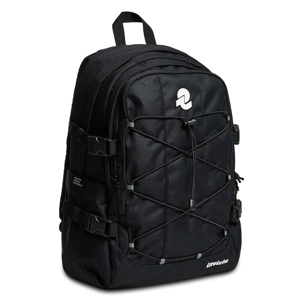 Zaino Invicta Blow Up Plain Nero Doppio Scomparto 30lt con Lacci
