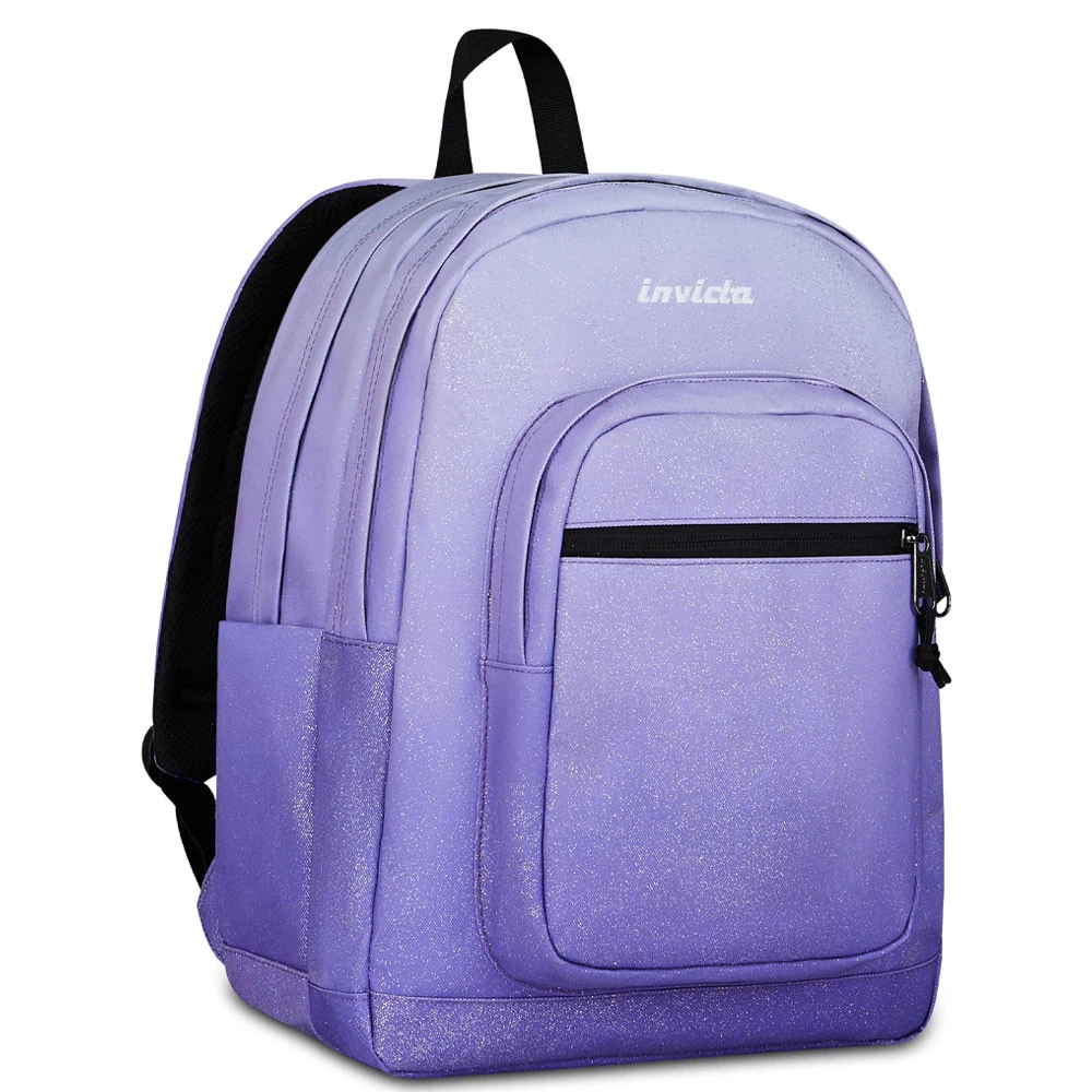 Zaino Invicta Jelek Fantasy Shine Viola Glitter Doppio Scomparto 34lt
