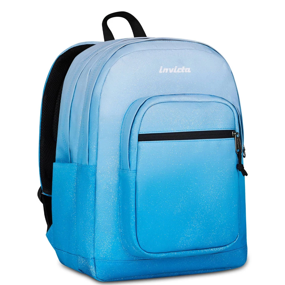 Zaino Invicta Jelek Fantasy Shine Blu Glitter Doppio Scomparto 34lt
