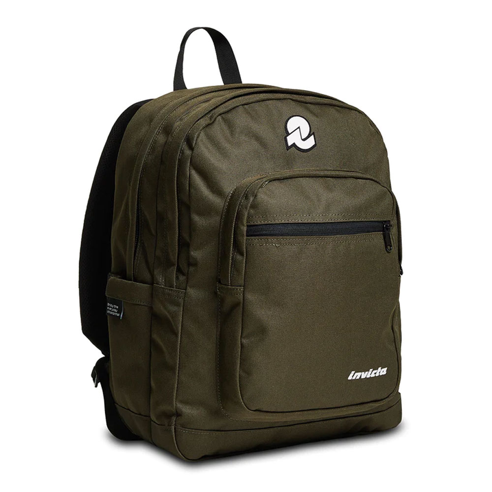 Zaino Invicta Jelek Plain Green Military Doppio Scomparto 38lt