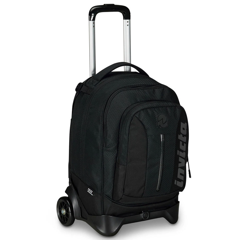Trolley Invicta Plug Jet Black Luce LED Zaino Sganciabile 37lt