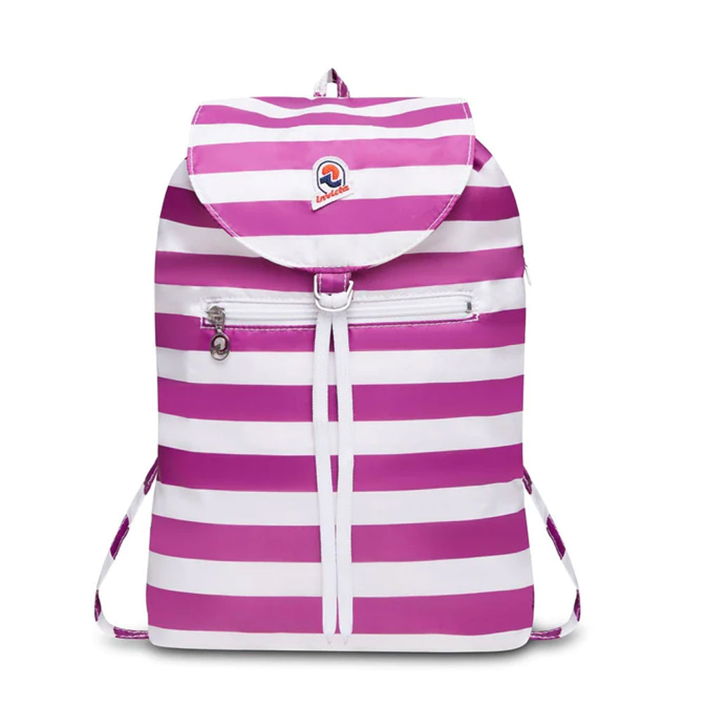 Zaino Invicta Vintage Mini Sac Fucsia a Righe Ripiegabile 8lt