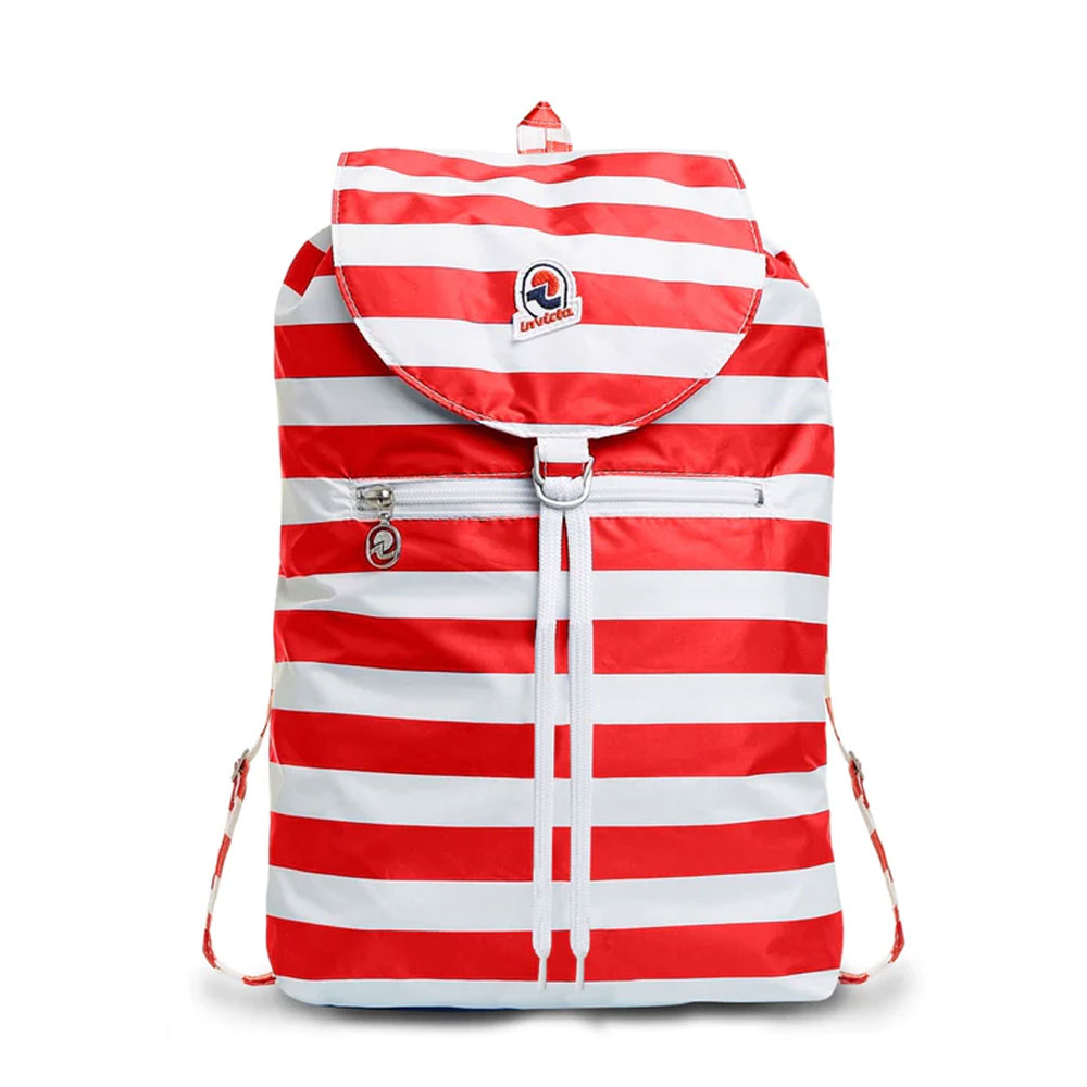 Zaino Invicta Vintage Mini Sac Rosso a Righe Ripiegabile 8lt