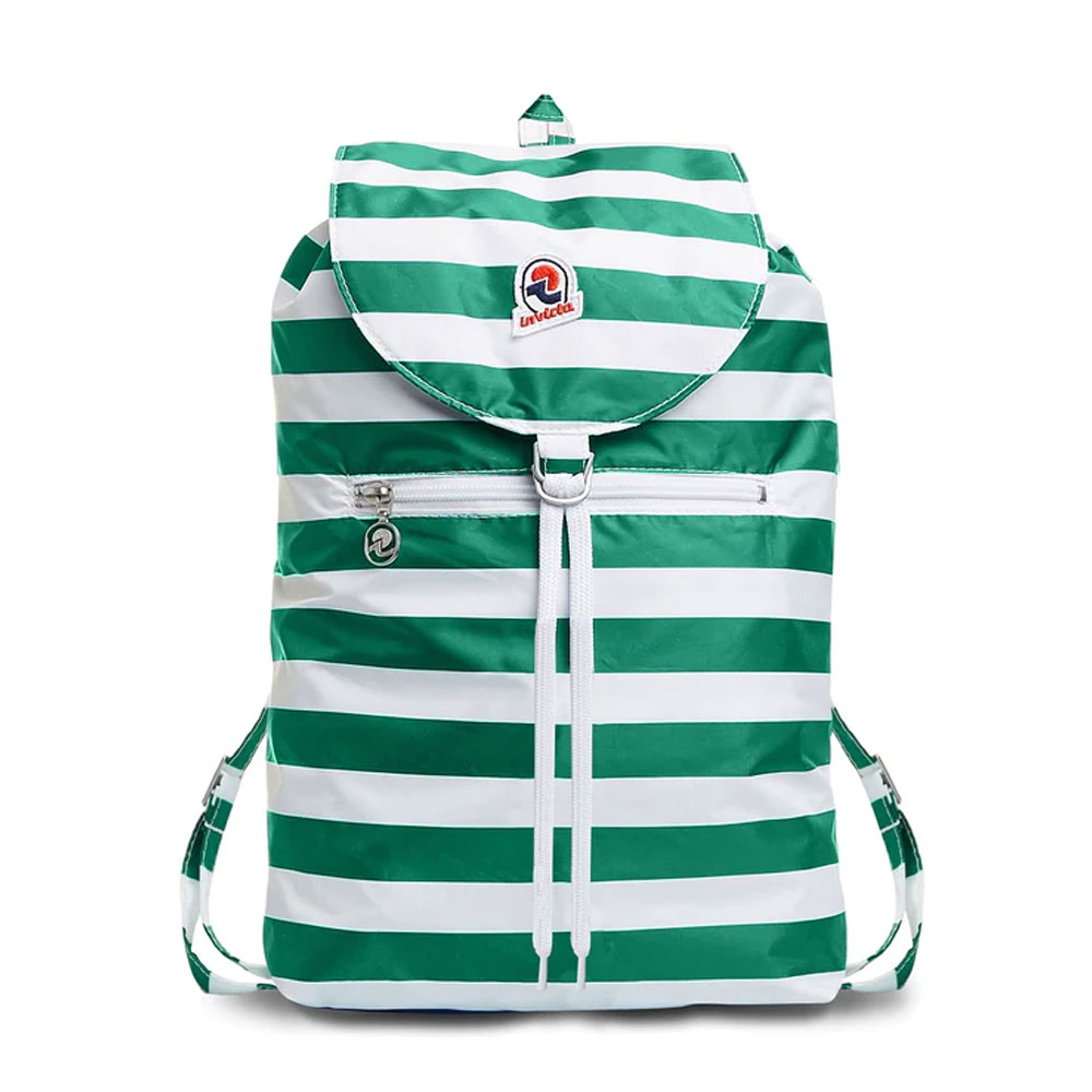 Zaino Invicta Vintage Mini Sac Verde a Righe Ripiegabile 8lt