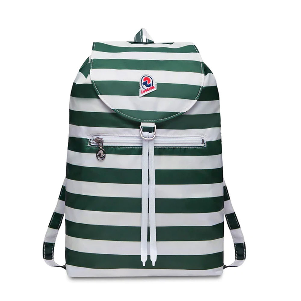 Zaino Invicta Vintage Mini Sac Verdone a Righe Ripiegabile 8lt