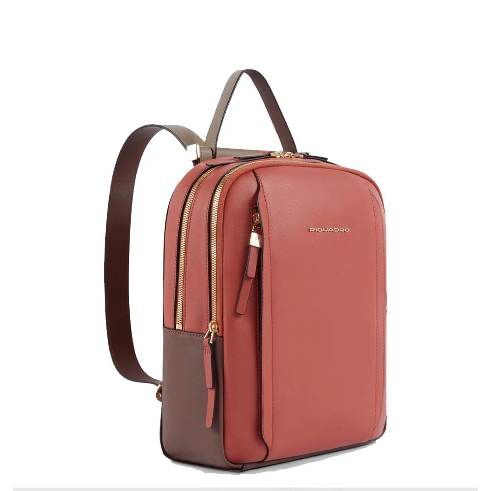 Zaino Donna in Pelle Piquadro Circle Arancio/Marrone CA5566W92