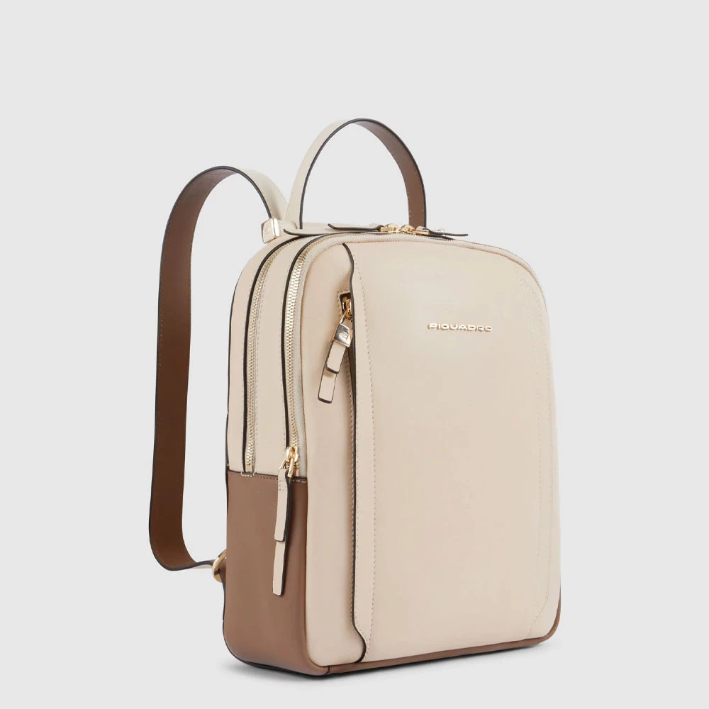 Zaino Donna in Pelle Piquadro Circle Beige/Cuoio CA5566W92