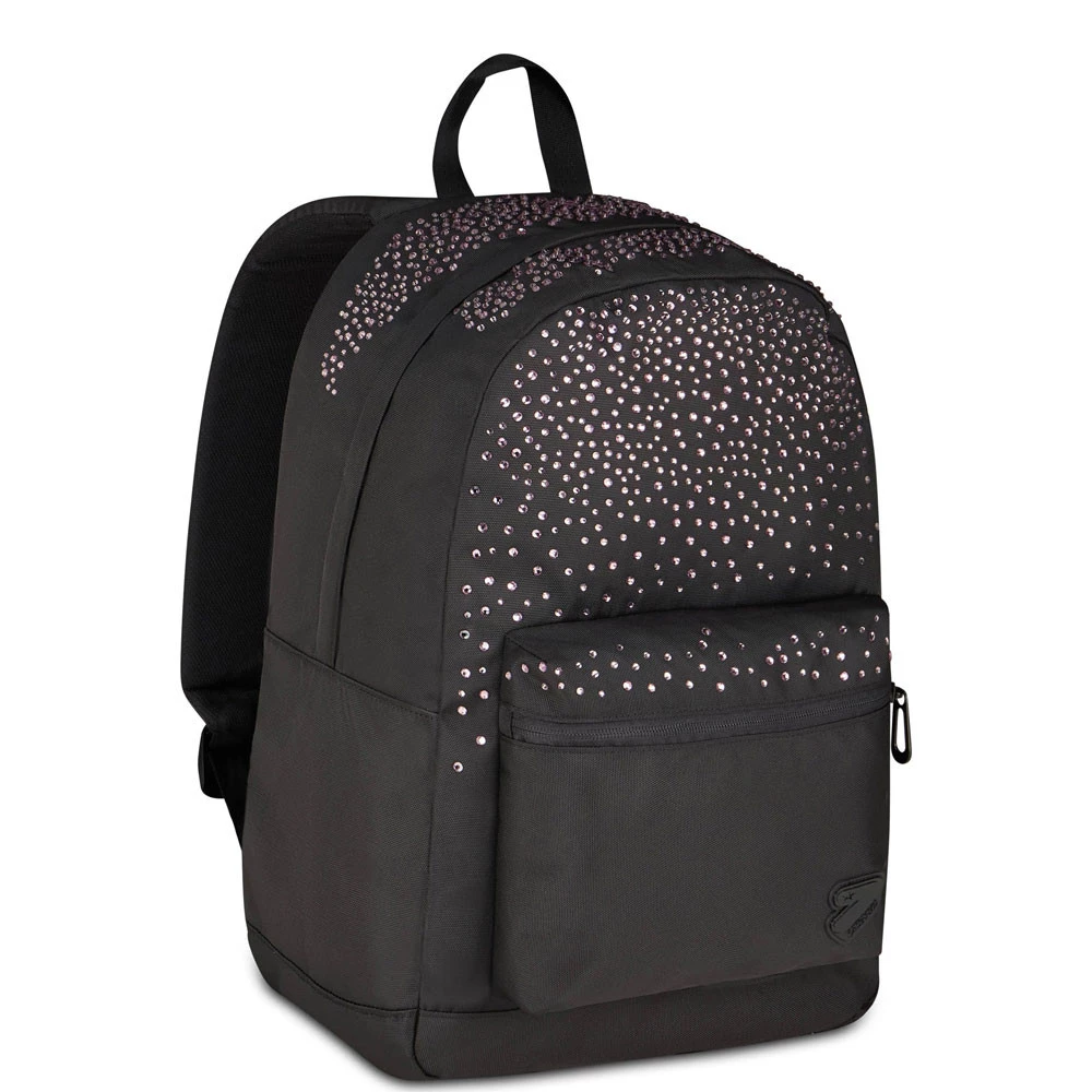 Zaino Scuola Seven Americano Glitzycute Nero/Rosa 26,5lt Mono Scomparto
