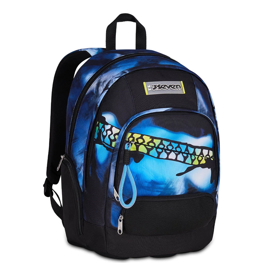 Zaino Scuola Seven Dual Blu Fusion Doppio Scomparto 32lt