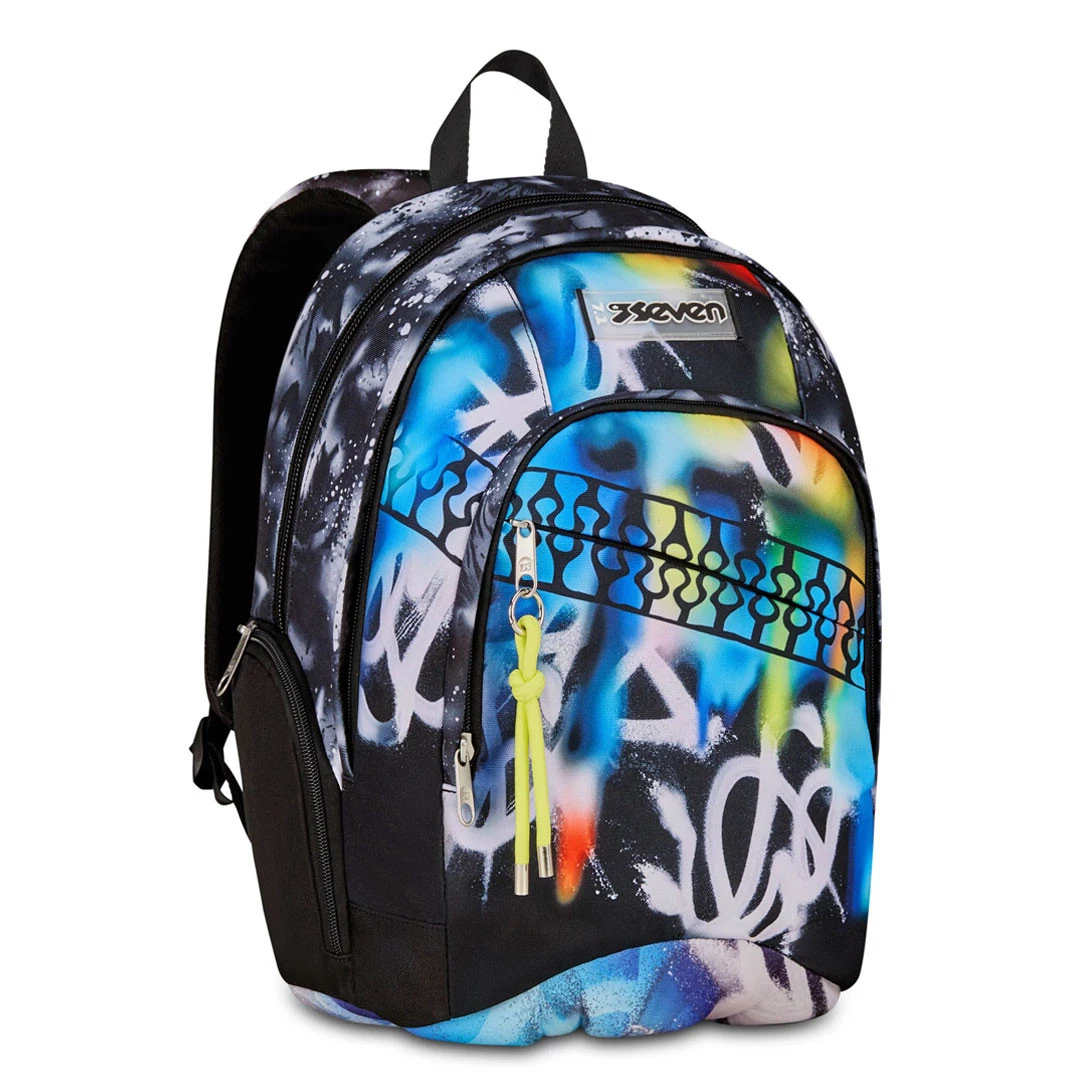Zaino Scuola Seven Dual Buzzy Note Boy Doppio Scomparto 32lt