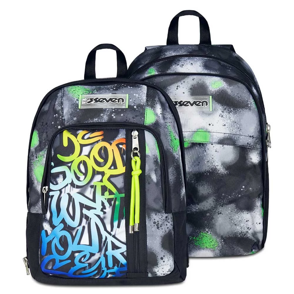 Zaino Scuola Seven Dual Detach Sprint Paint Boy 32lt con Zainetto