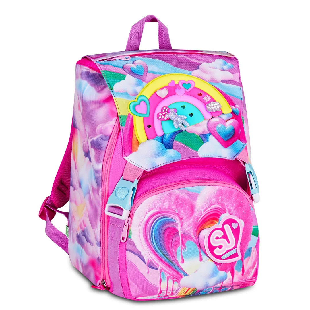 Zaino Estendibile Seven Sj Gang Joyful Pins Girl Scuola Elementare 24lt