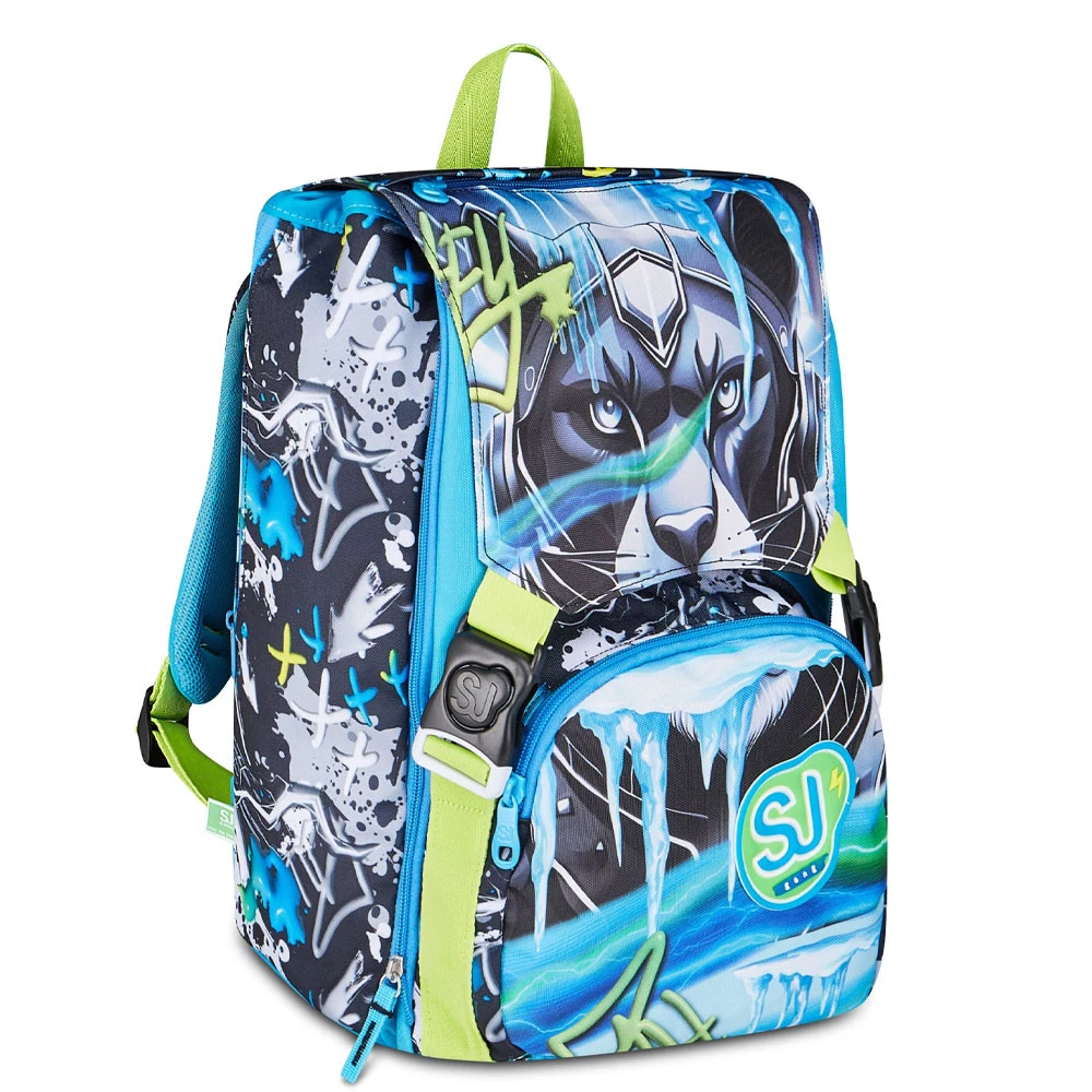 Zaino Estendibile Seven Sj Gang Glace Panther Bambino Scuola Elementare 24lt