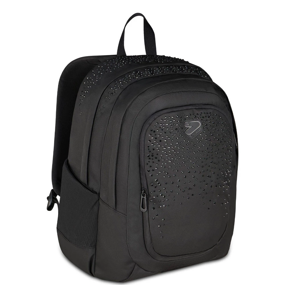 Zaino Scuola Seven Tech Glitzycute Nero 29lt Doppio Scomparto