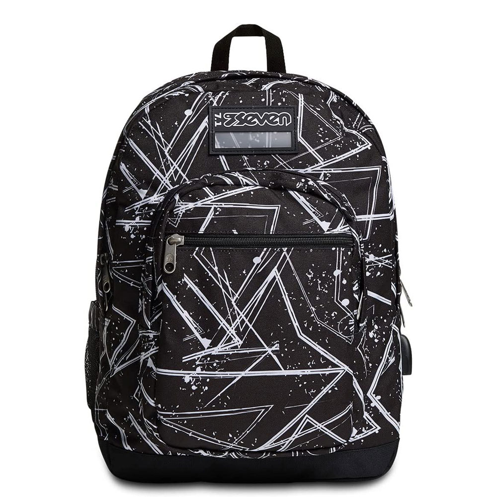 Zaino Seven Freethink 34lt Nero 201002273 con Usb | Lema Scuola