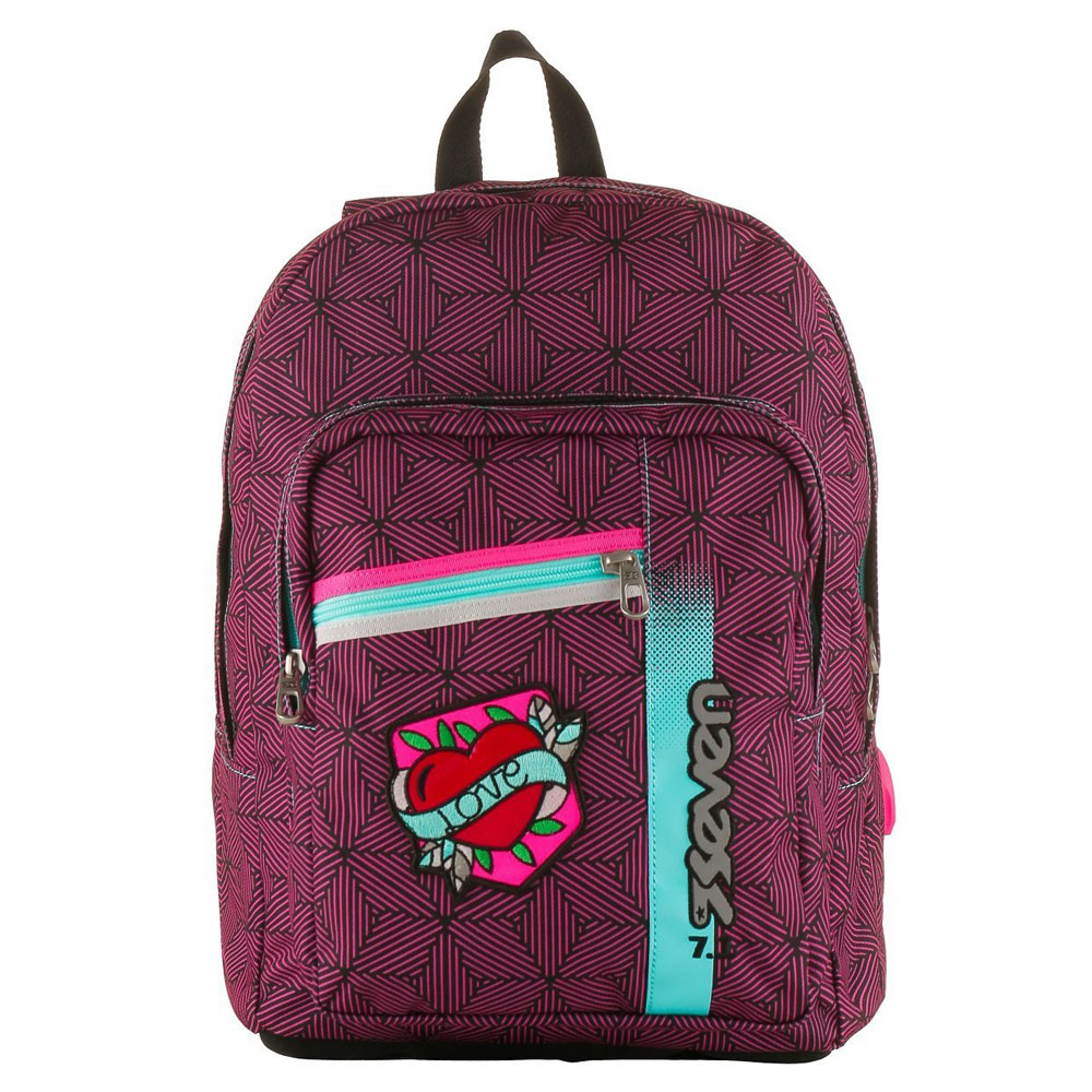 Zaino Seven Outsize Rebel Girl Fuxia 201001827 con Power Bank | Lema Scuola