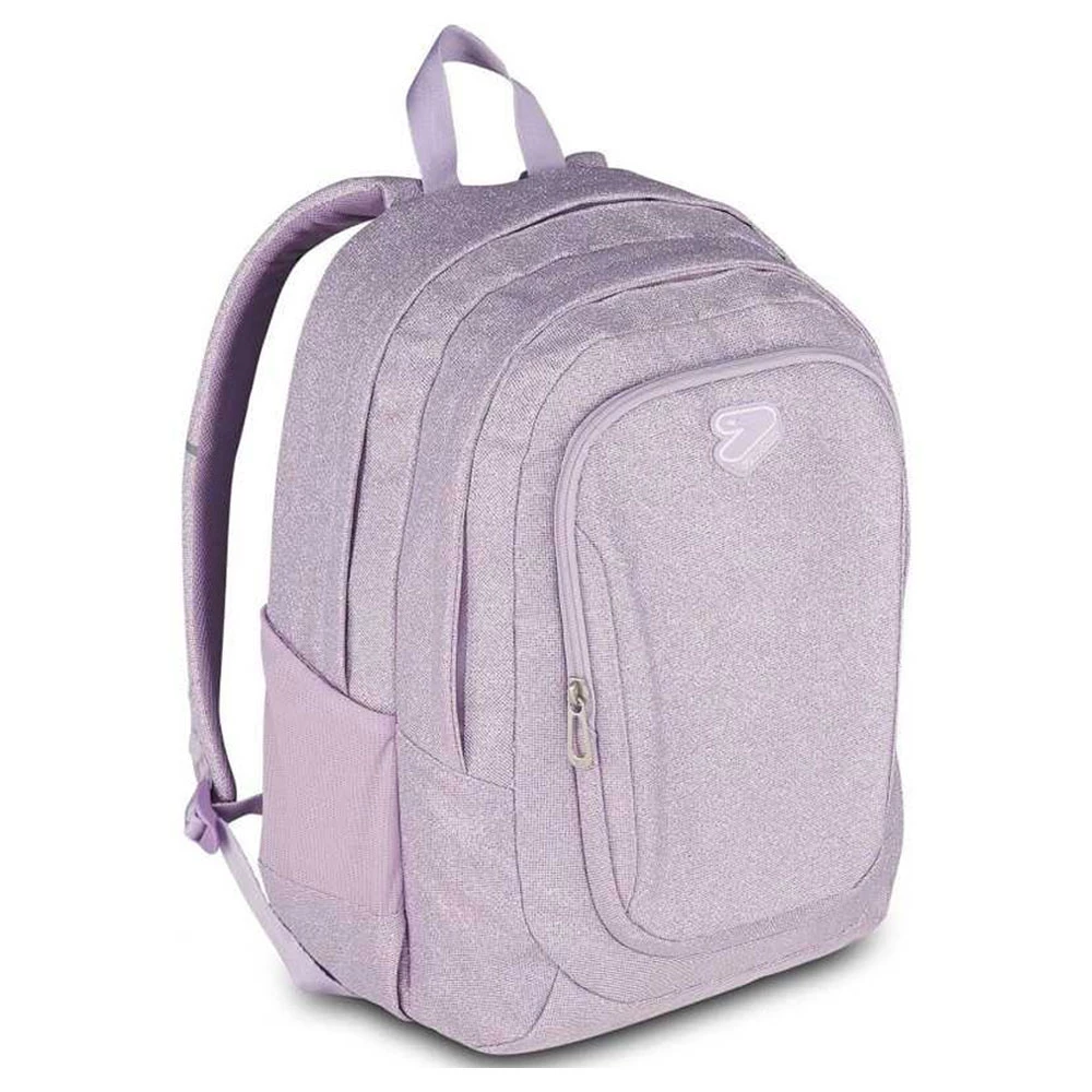 Zaino Seven Shiny Tech Effetto Glitter Lilla 29lt Tessuto Brillantinato