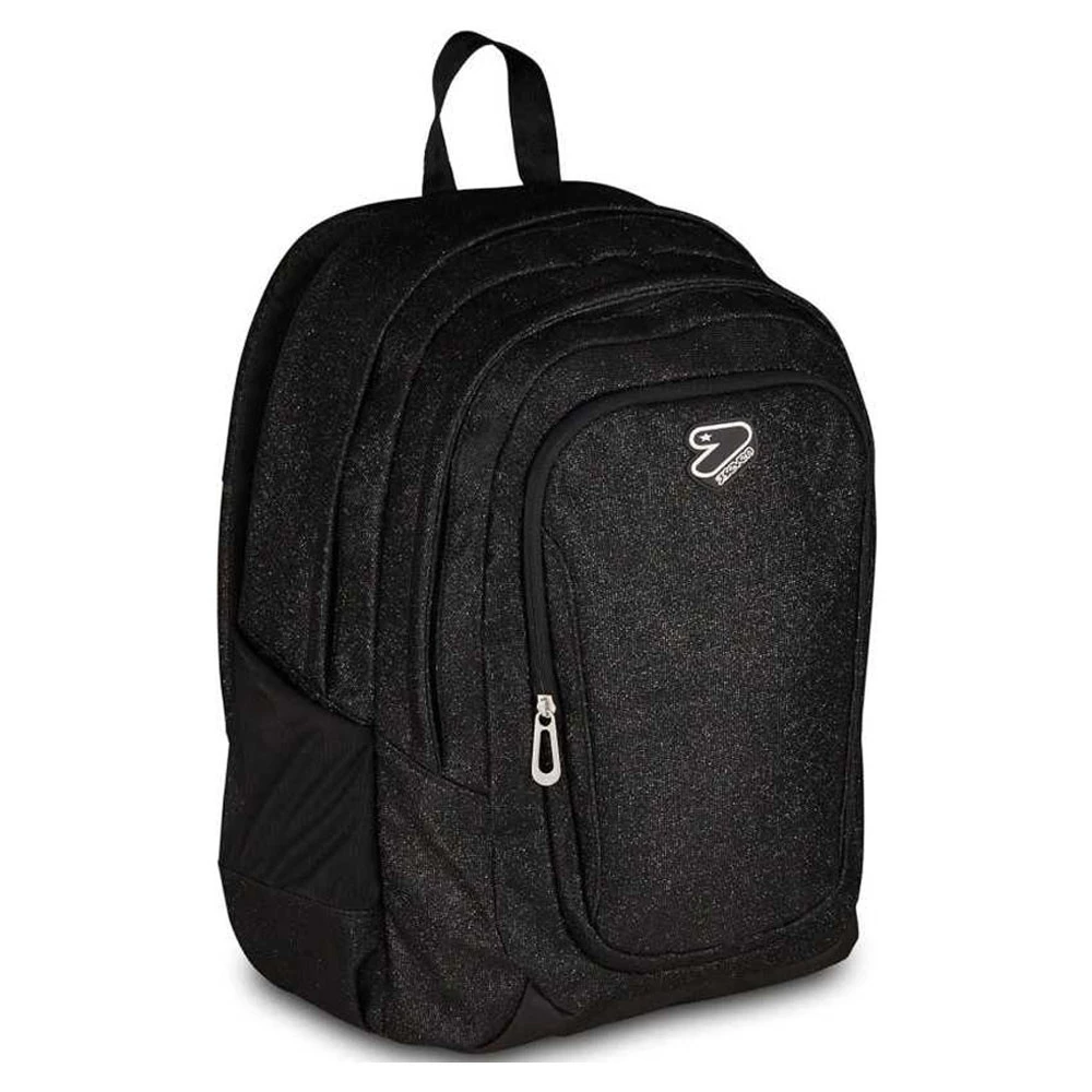 Zaino Seven Shiny Tech Effetto Glitter Nero 29lt Tessuto Brillantinato