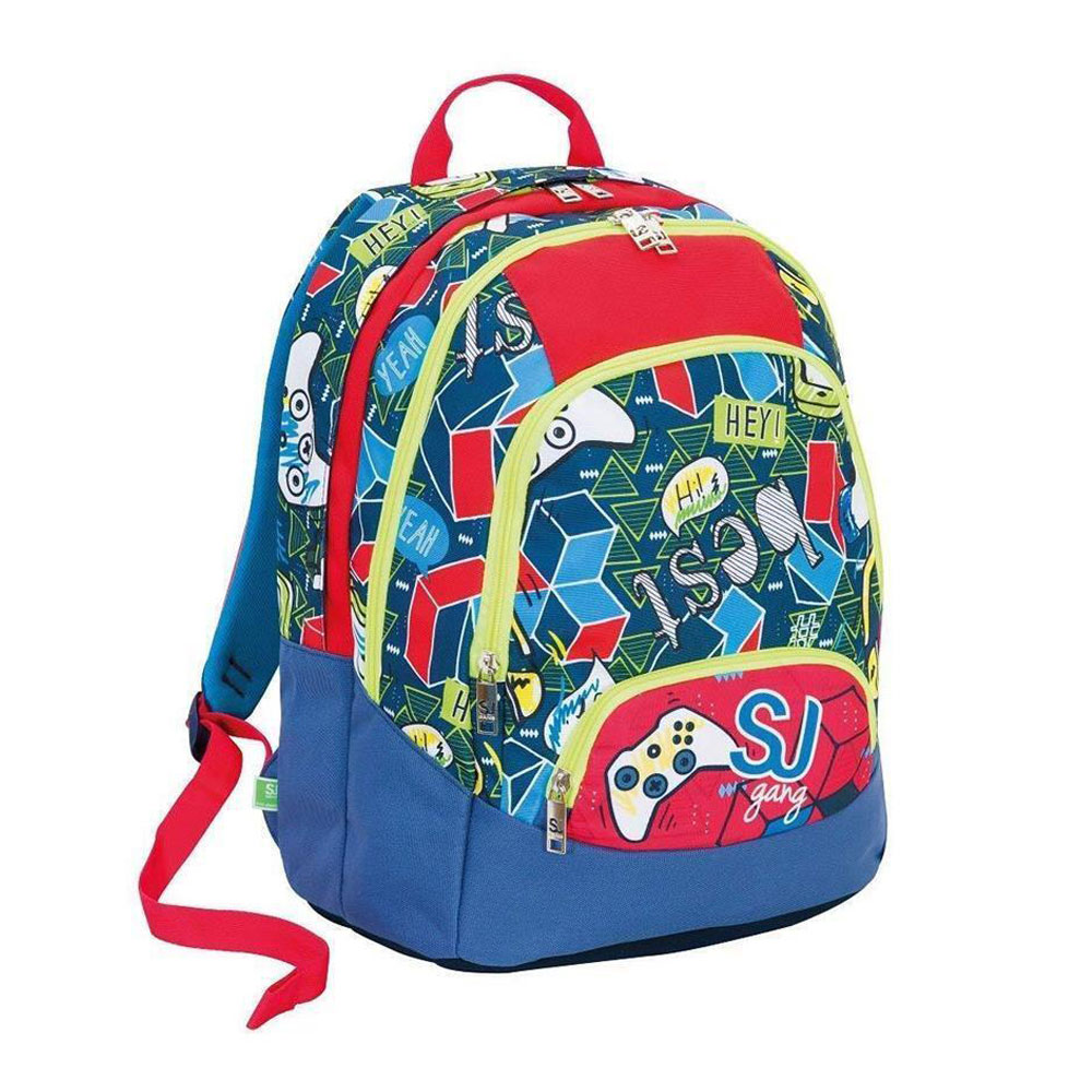 Zaino Scuola Seven Sj Gang Advanced Round Rosso e Blu 28lt