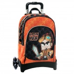 Zaino Scuola Minecraft Verdastro + Trolley Toybags con 4 Ruote Girevoli - Scomparto Principale e Tasca Frontale - Include Porta Computer - 39 x 30 x 13 cm - Toybags